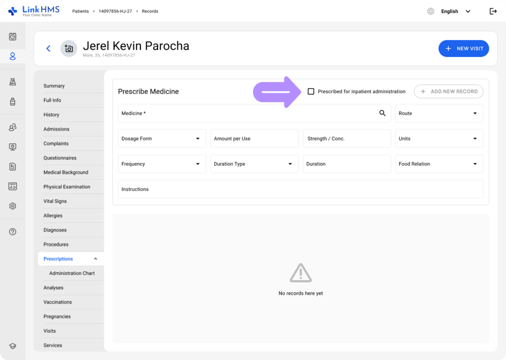 LinkHMS medicine for administration 1