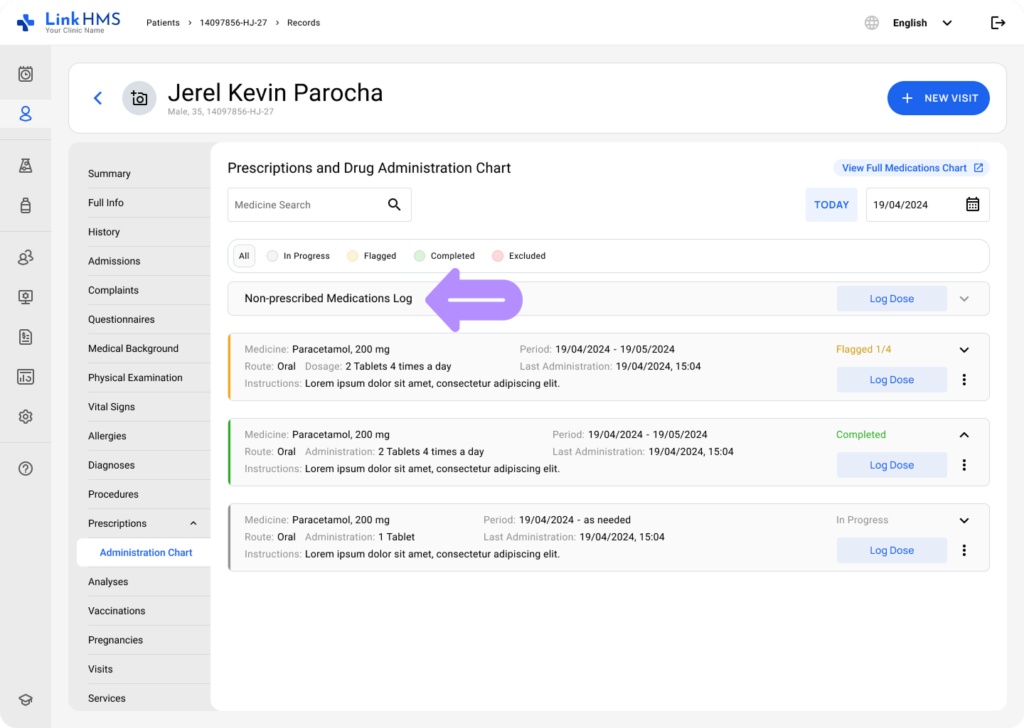 LinkHMS medicine statuses 4