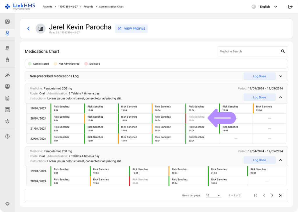 LinkHMS medicine statuses 6