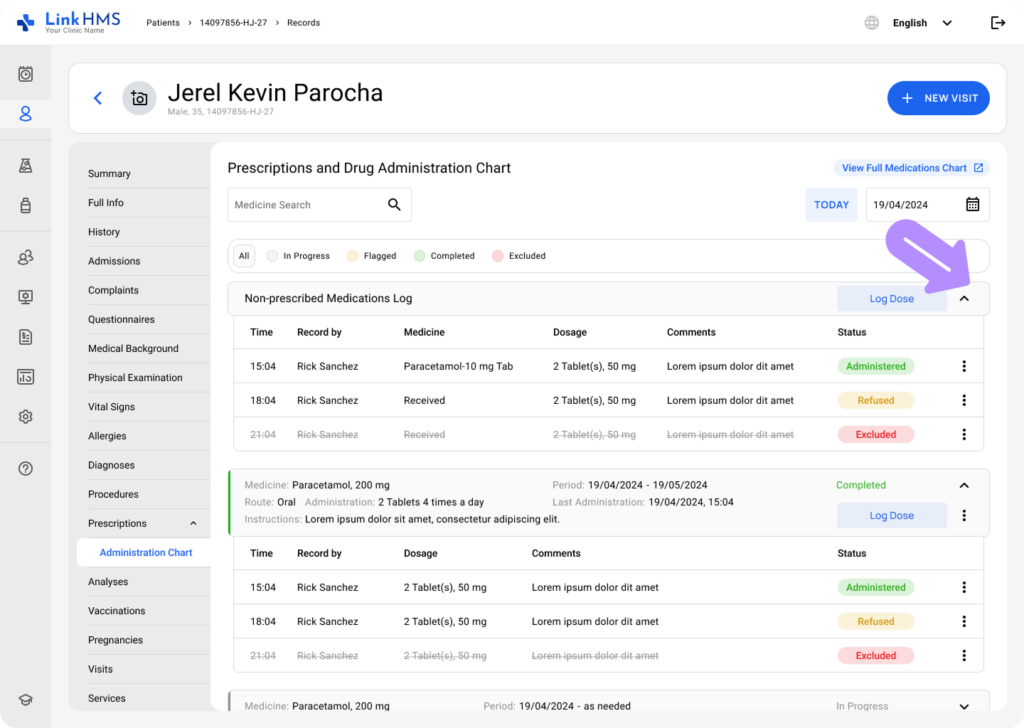 LinkHMS medicine statuses 7