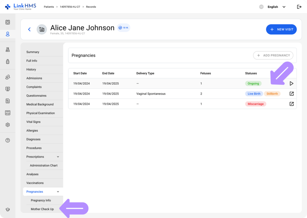 LinkHMS mother checkup 1