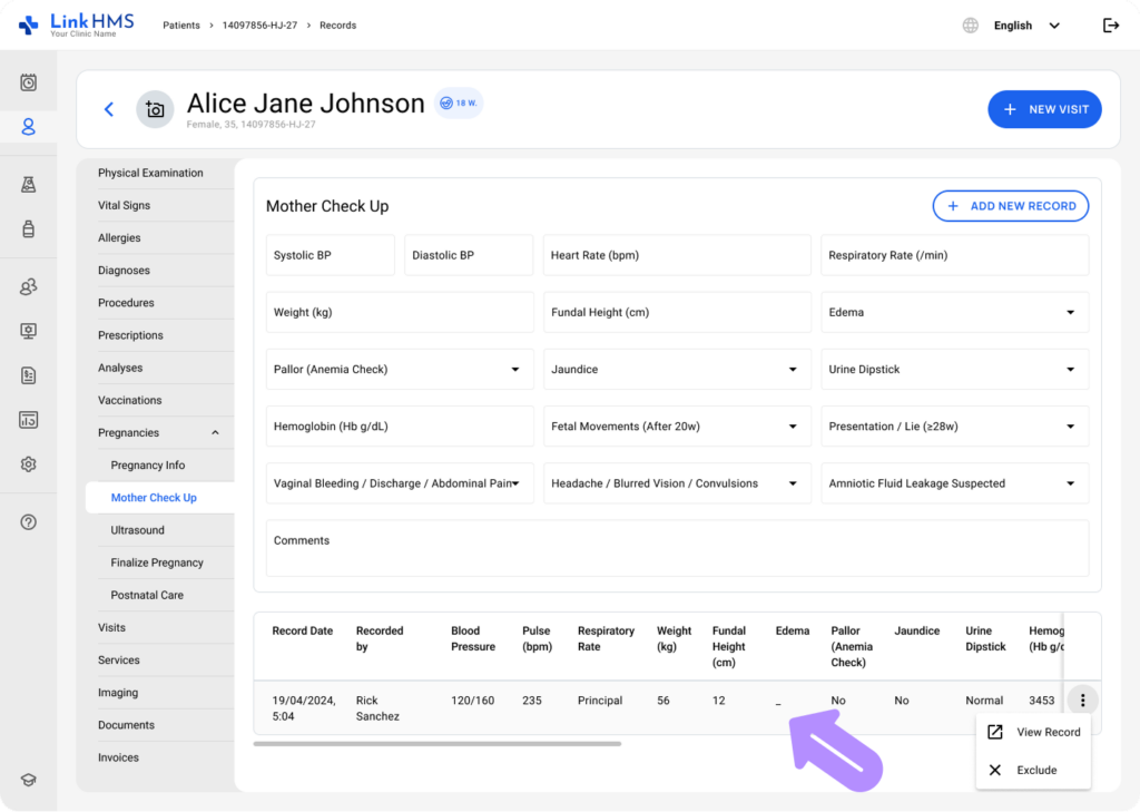 LinkHMS mother checkup 10