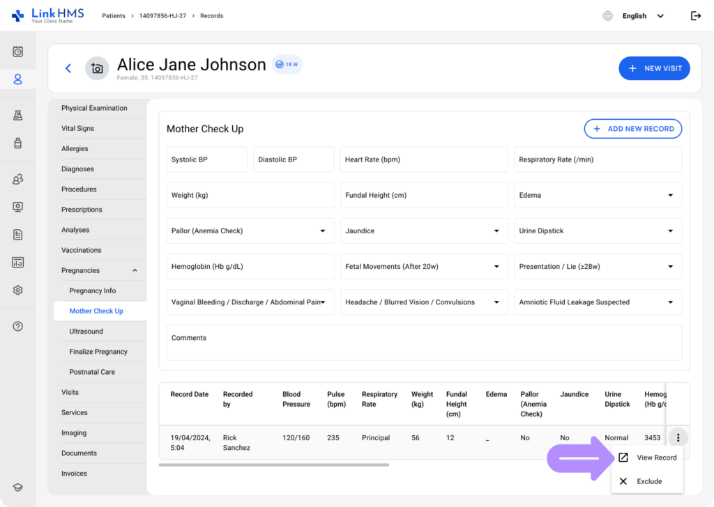 LinkHMS mother checkup 11