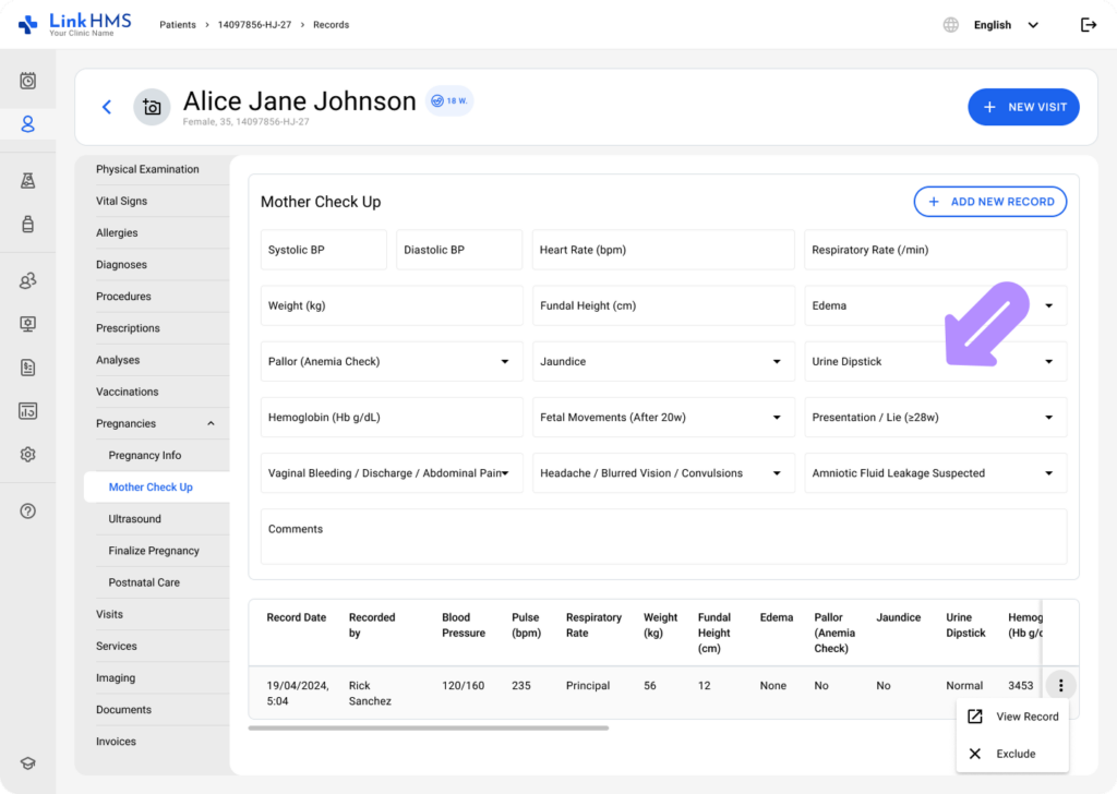 LinkHMS mother checkup 4