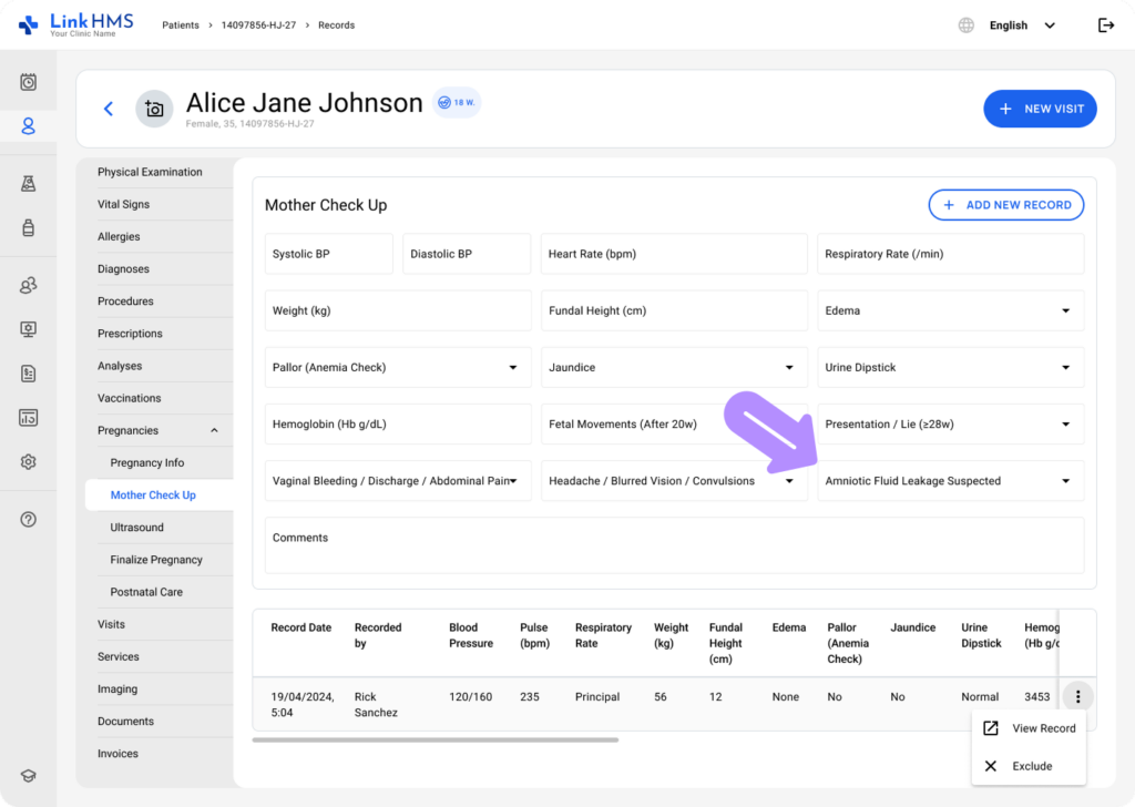 LinkHMS mother checkup 5