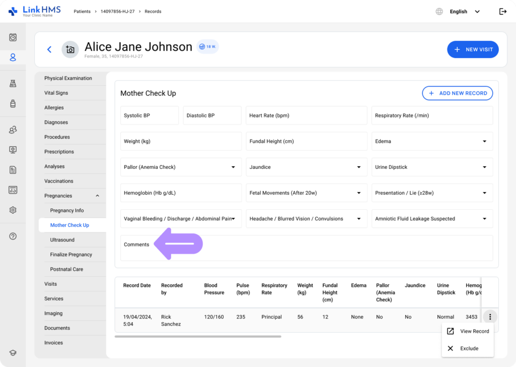 LinkHMS mother checkup 6
