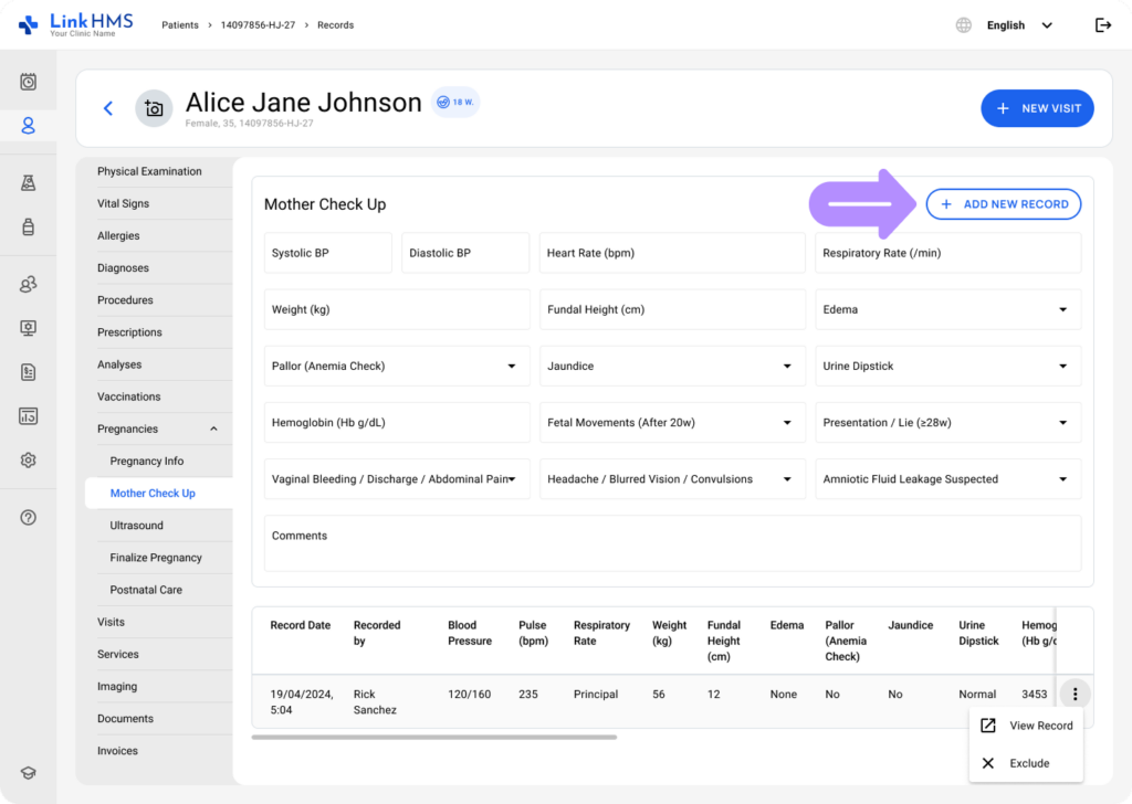 LinkHMS mother checkup 7