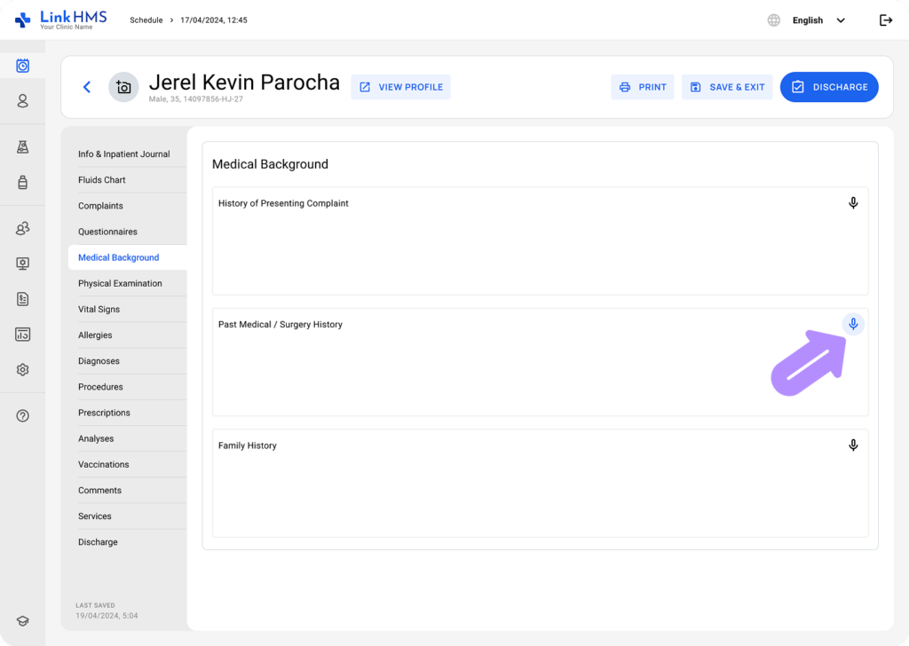 LinkHMS use speech-to-text 3