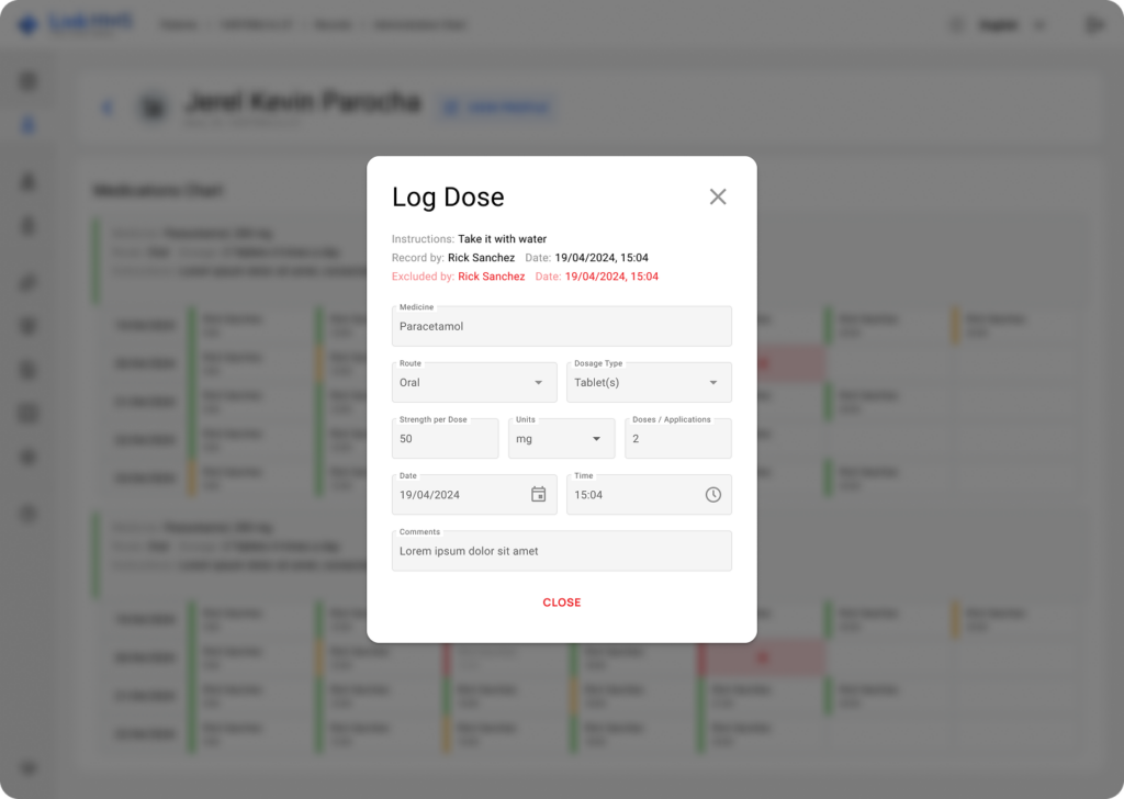LinkHMS use the medications chart 6