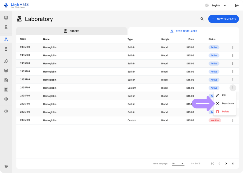 LinkHMS add and edit custom tests 17
