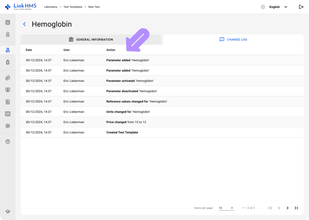 LinkHMS add and edit custom tests 23