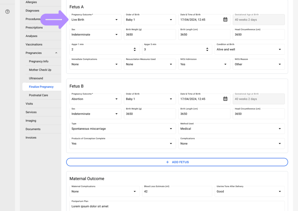 LinkHMS finalize pregnancy 12