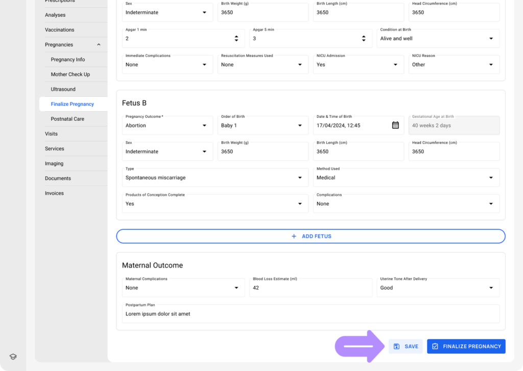 LinkHMS finalize pregnancy 5