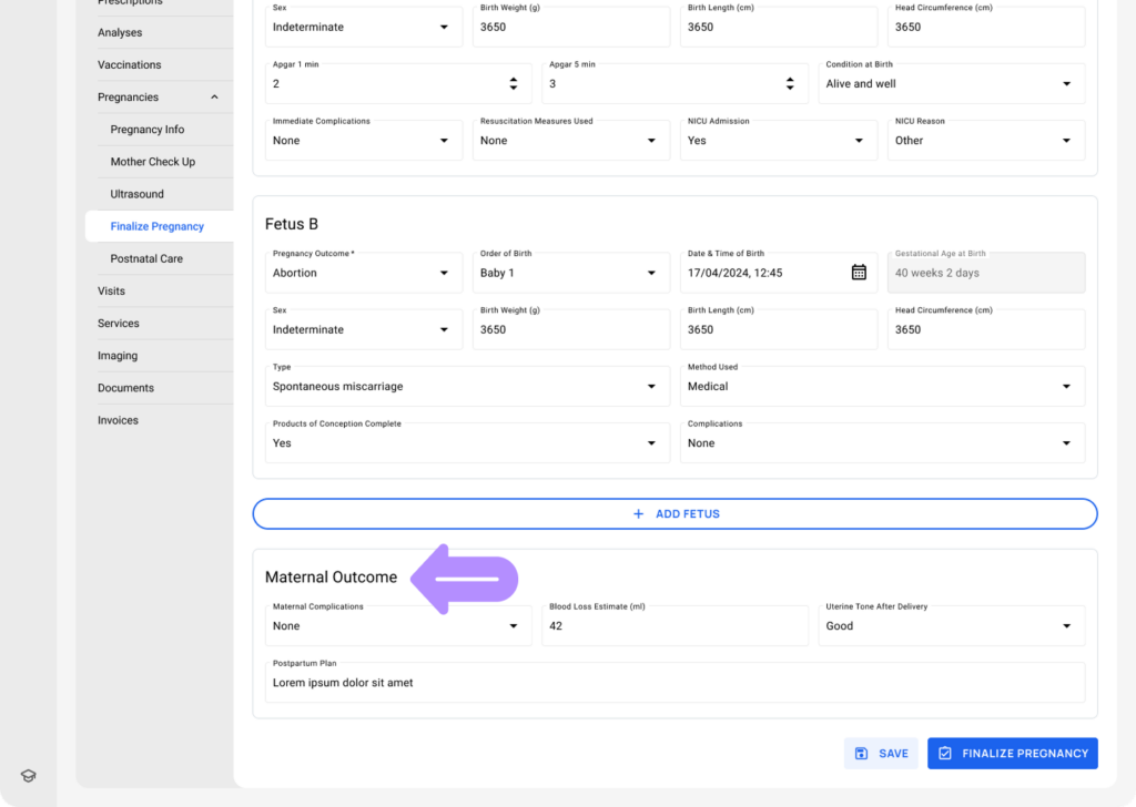 LinkHMS finalize pregnancy 6