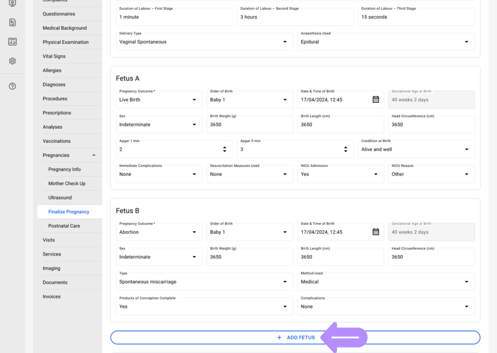 LinkHMS finalize pregnancy 8