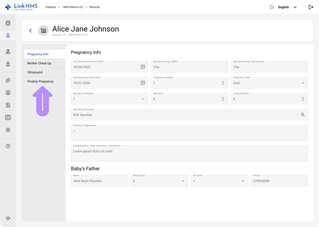 LinkHMS review pregnancy history 10