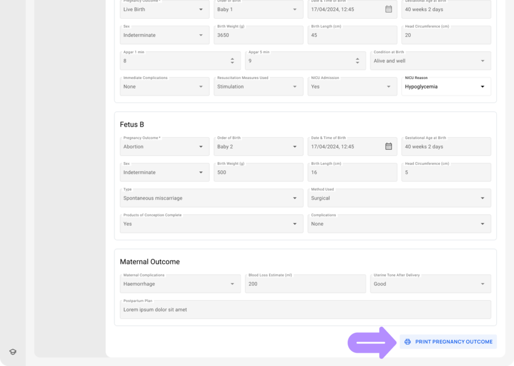 LinkHMS review pregnancy history 11