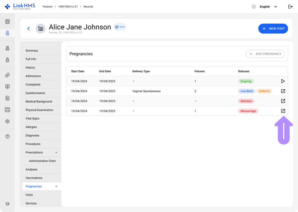 LinkHMS review pregnancy history 3