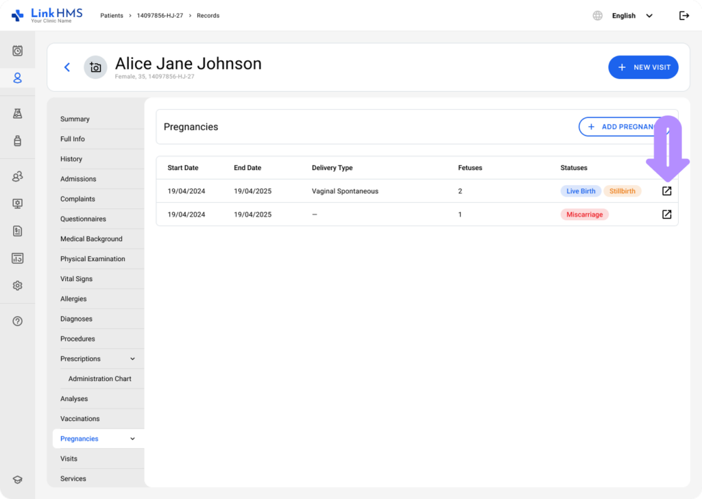 LinkHMS review pregnancy history 5