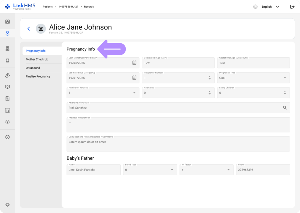 LinkHMS review pregnancy history 6