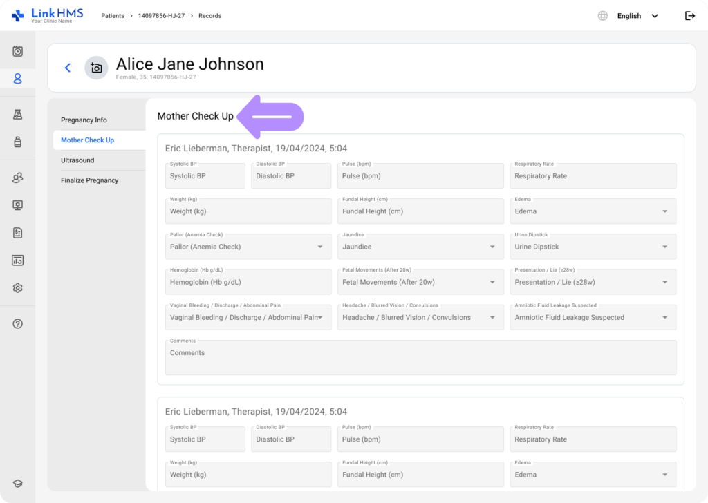 LinkHMS review pregnancy history 7