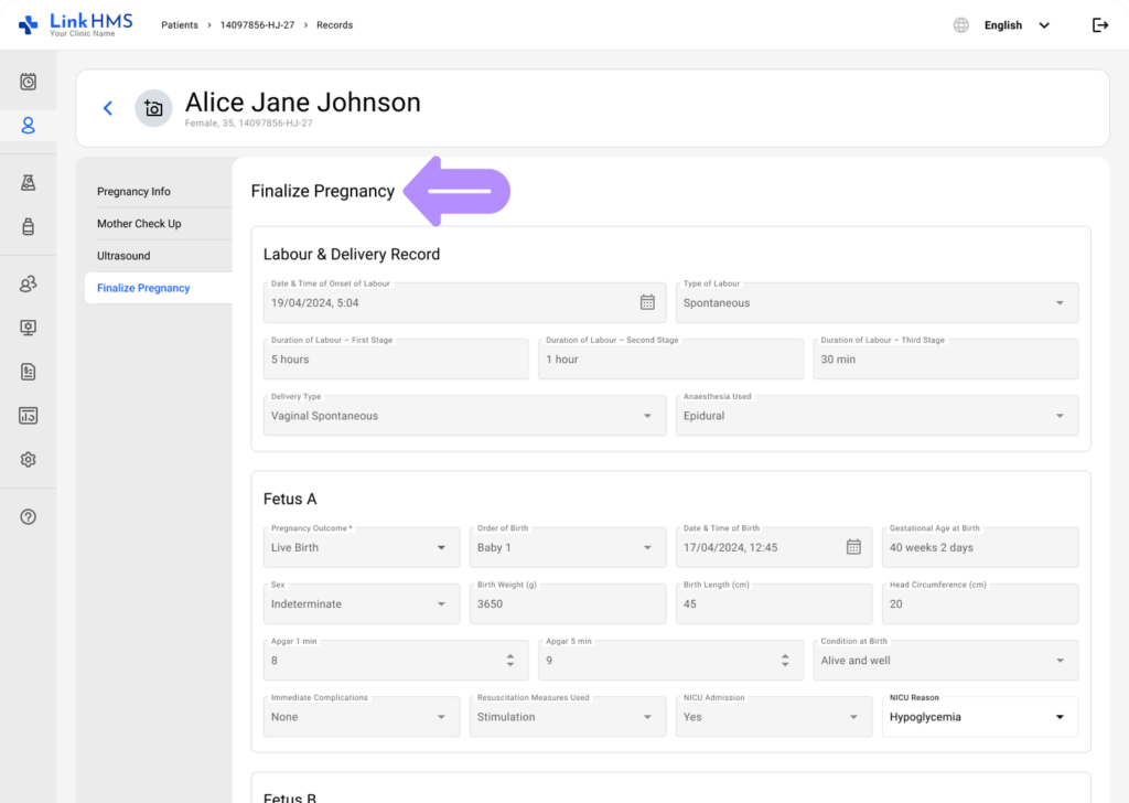 LinkHMS review pregnancy history 9