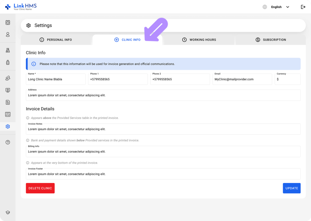 LinkHMS - Invoice details 4