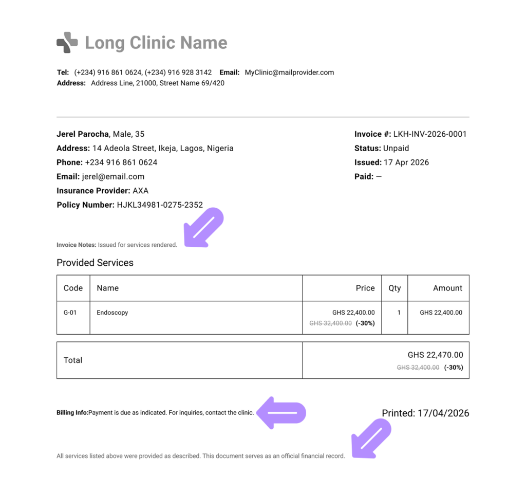 LinkHMS - Invoice details 6