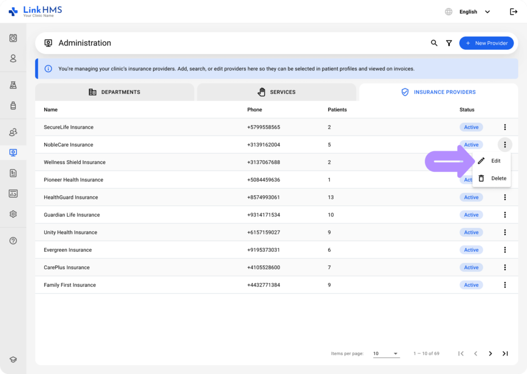 LinkHMS - add insurance prices 4
