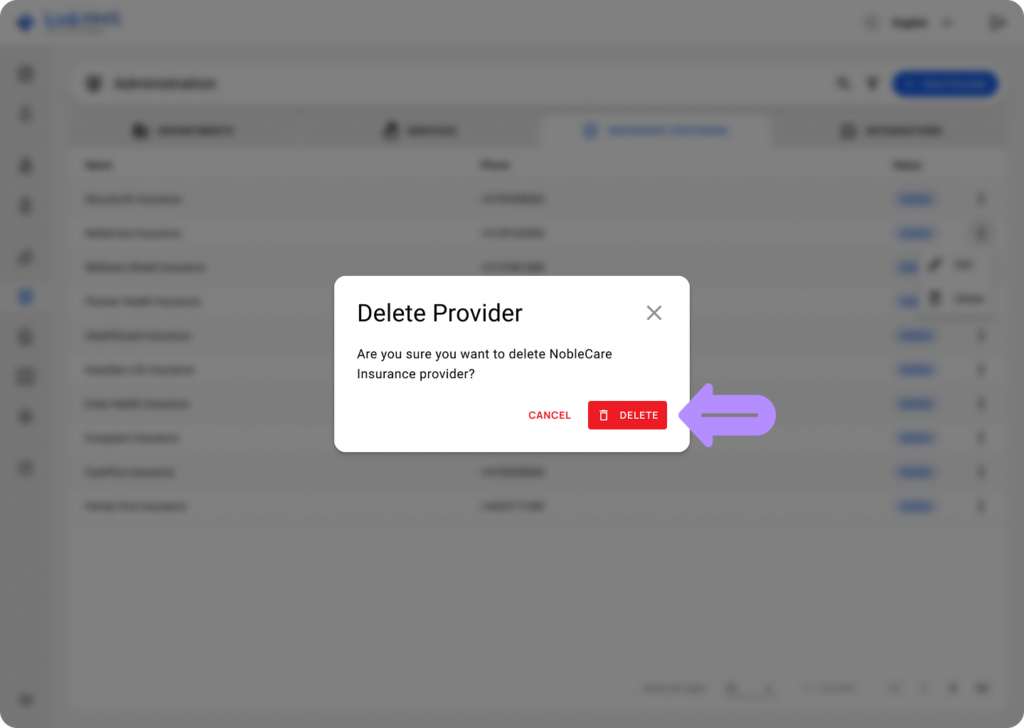 LinkHMS create insurance provider 12