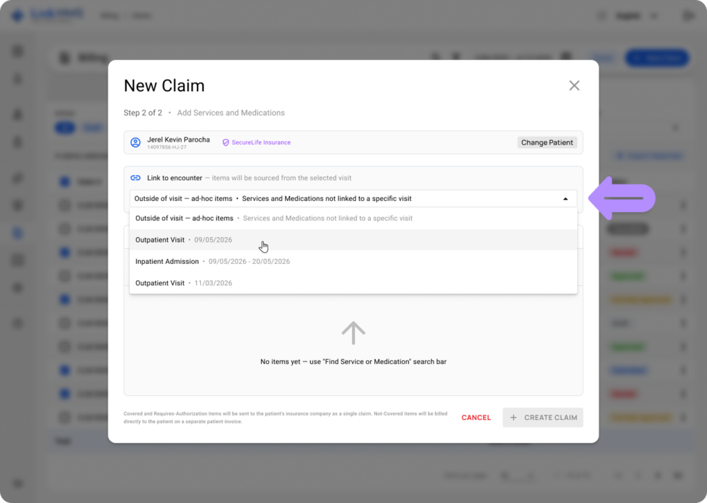 inkHMS create claims 8