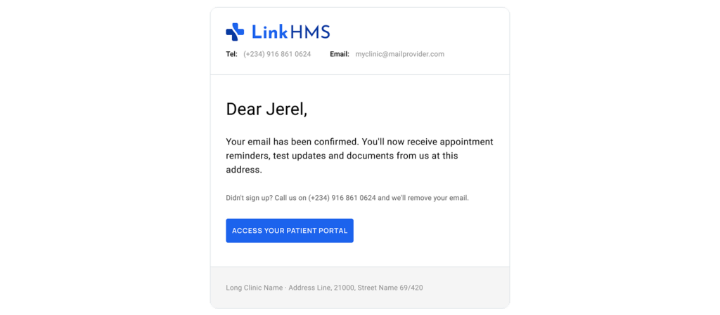 LinkHMS email notifications 10