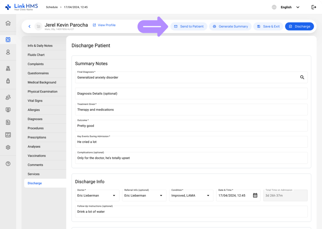 LinkHMS email notifications 14