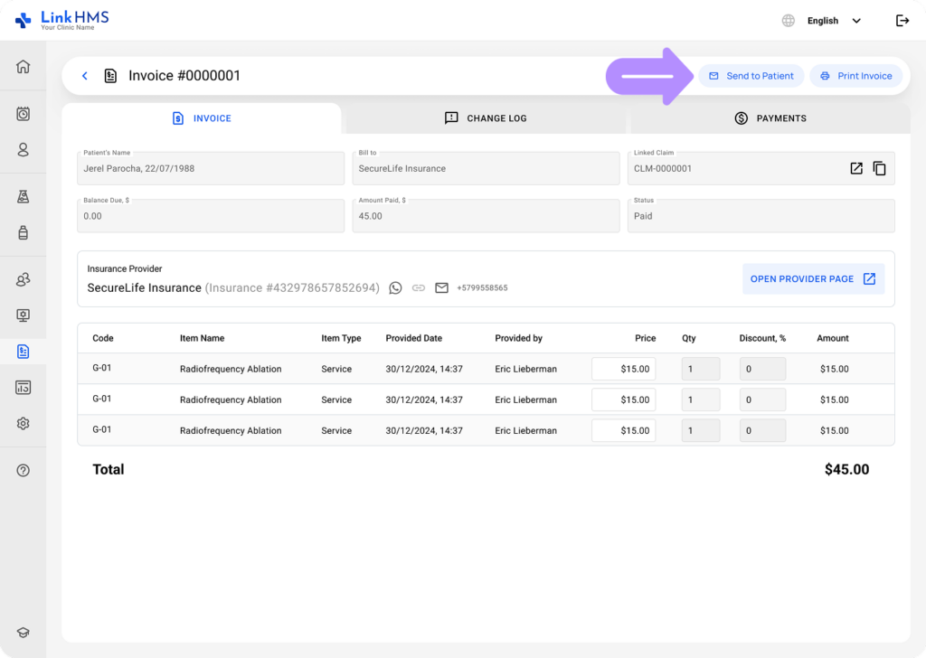 LinkHMS email notifications 2