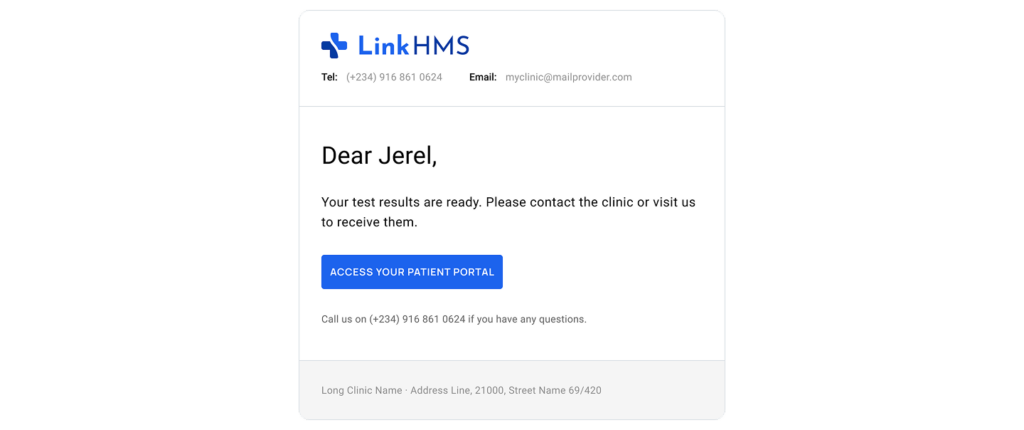 LinkHMS email notifications 3